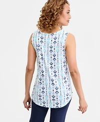 Jm Collection Women's Printed Scoop-Neck Sleeveless Tank Top, Macy's Exclusive