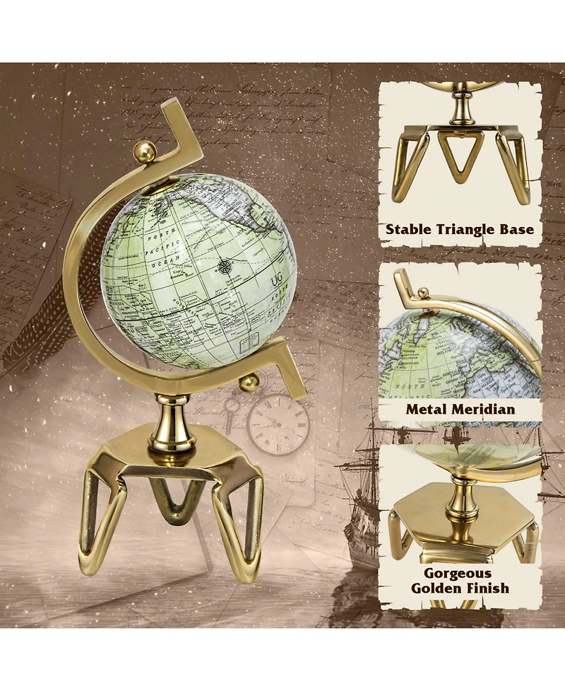 Hongge Educational Geographic World Globe with Triangle Metal Stand
