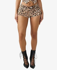 True Religion Women's Spicy Mid-Rise Flap Shorts