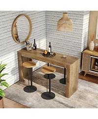 Tribesigns 63" Long Bar Table, Counter Height Pub Dining Table for 4-6, Modern Home Bar Unit