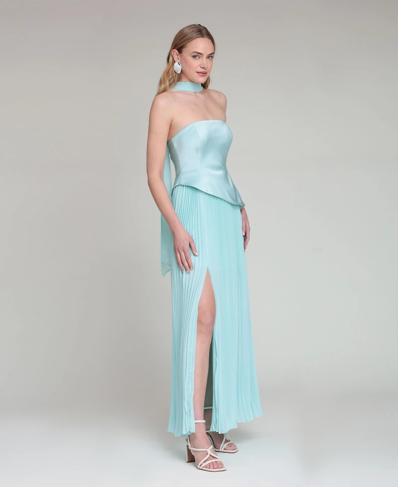 Avec Les Filles Women's Strapless Bodice Chiffon Combo Dress