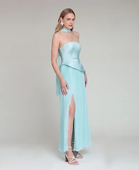 Avec Les Filles Women's Strapless Bodice Chiffon Combo Dress