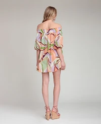 Avec Les Filles Women's Off-Shoulder Short Dress