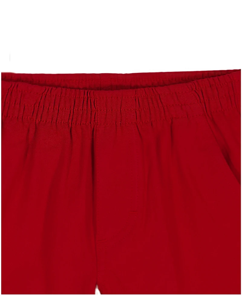 Kids Headquarters Boys' Toddler 2T-5T Short-Sleeve Travels T-Shirt and Poplin Shorts, 2-Piece Set