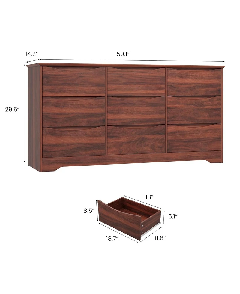 gaomon Wooden Dresser with Drawers, Tall Modern Closet with Deep Storage, Large Chest of Drawers with Wide Top