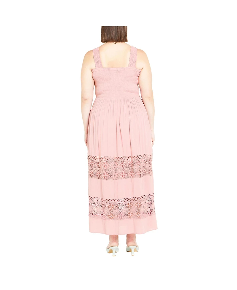City Chic Plus By The Beach Crochet Maxi Dress