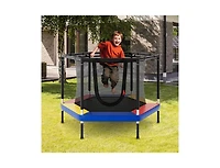 Hongge Small Toddler Recreational Trampoline with Safety Enclosure Net-Colorful