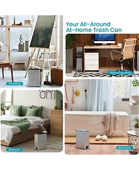 Home Zone Living 3 Gallon Slim Stainless Steel Trash Can with Soft Close Lid and Removable Liner