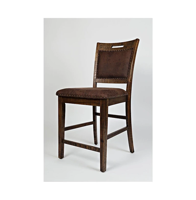 Jofran Industrial Nailhead Trim Upholstered Back Counter Stool (Set of 2)