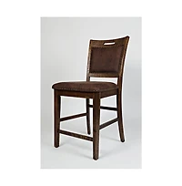 Jofran Industrial Nailhead Trim Upholstered Back Counter Stool (Set of 2)