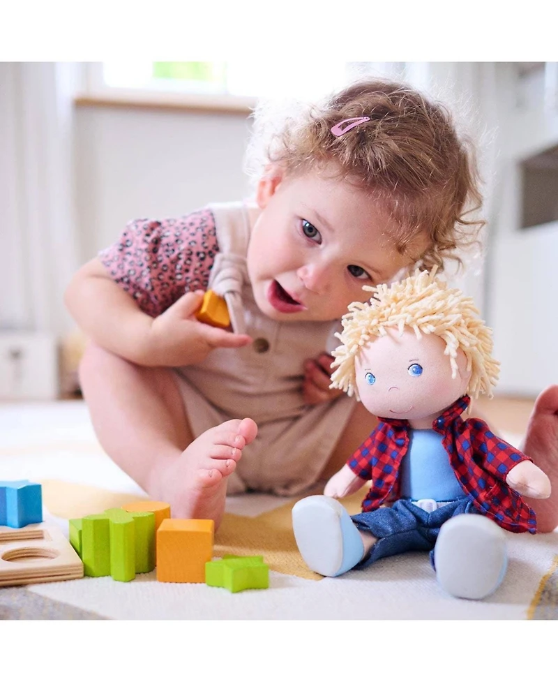 Haba Nick 12" Soft Boy Doll with Blonde Hair and Embroidered Face