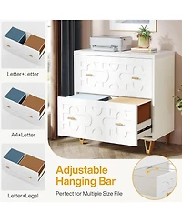 Rainsken 2-Drawer Lateral File Cabinet for Legal/Letter/A4 Size