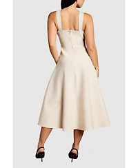 Coast Women's Petite Bandage Cross Neck Midi Dress