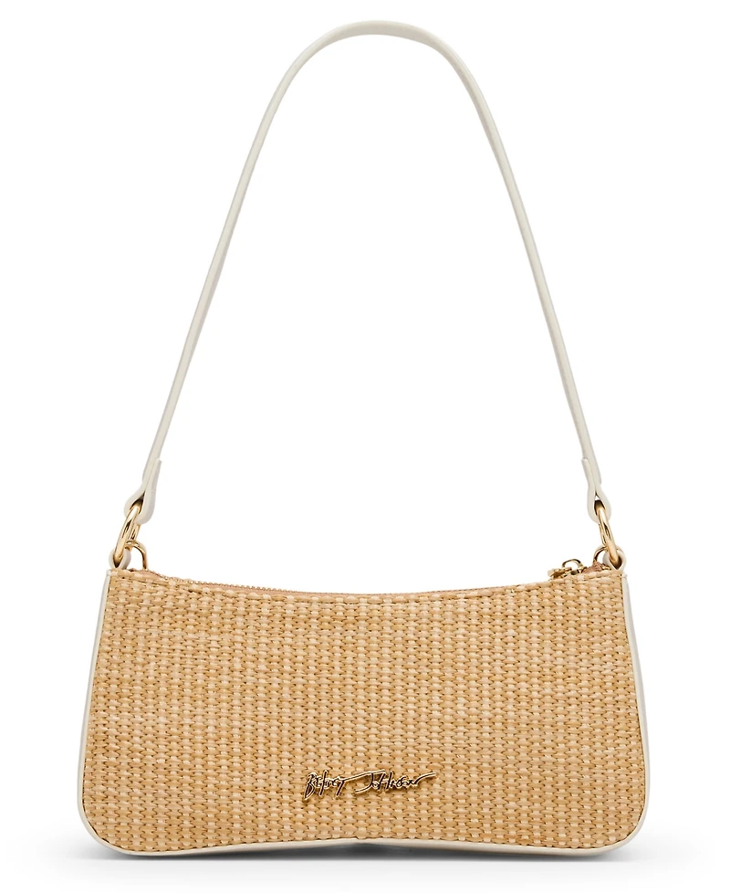 Betsey Johnson Raffia Cultured Pearl Small Shoulder Bag