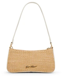 Betsey Johnson Raffia Cultured Pearl Small Shoulder Bag