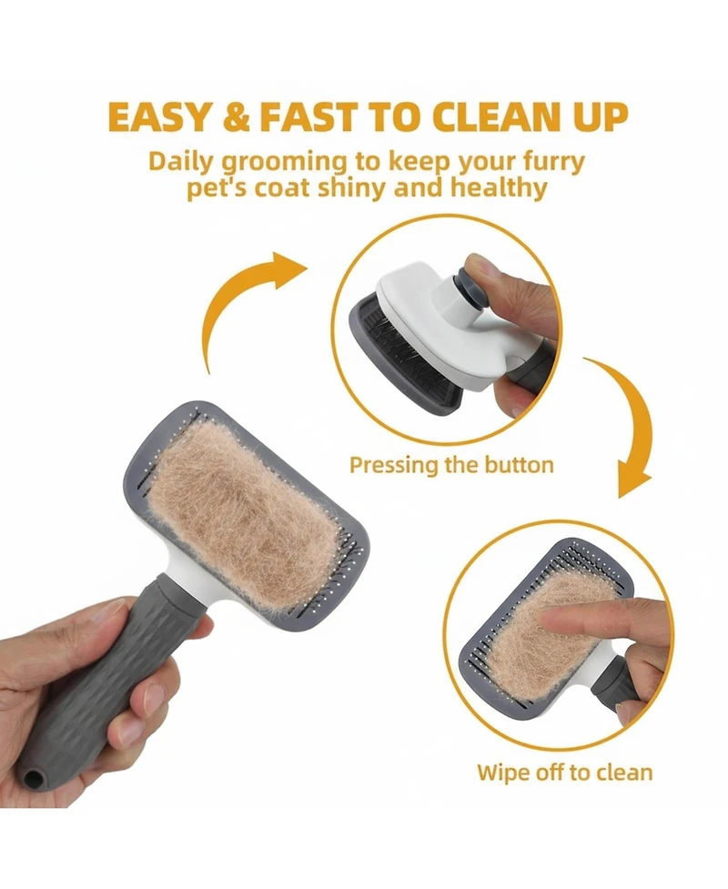 Aronkl Pet Grooming Kit: Slicker Brush, Shampoo Brush, Bath Brush, Gloves, Towel