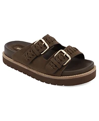 Mia Women's Marley Braided Buckle Slip-On Casual Sandals