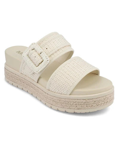 Mia Women's Raffia-Strap Espadrille Slide Sandals