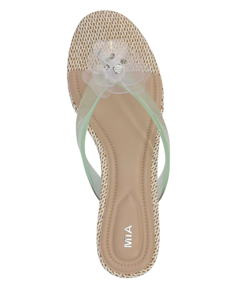 Mia Women's Magnoleia Flower Slip-On Dress Sandals