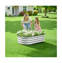 Slickblue Outdoor Metal Raised Bed for Vegetables & Flowers