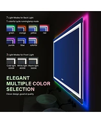 Homfan Led Bathroom Mirror 60" x 36", Front & Backlit Vanity Mirror with Dimmable Lights, Anti Fog & 3 Color Temperature