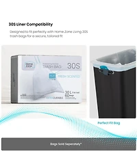 Home Zone Living 8 Gallon Slim Stainless Steel Kitchen Trash Can with Reeded Pattern, Step Pedal and Soft-Close Lid