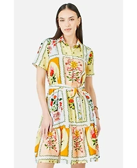 Yumi Women's Sun Patchwork Print Shirt Dress