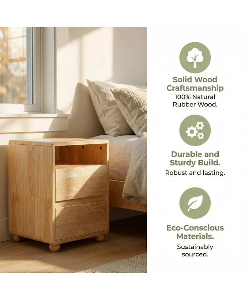 Rainsken Solid Wood Nightstand