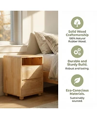 Rainsken Solid Wood Nightstand