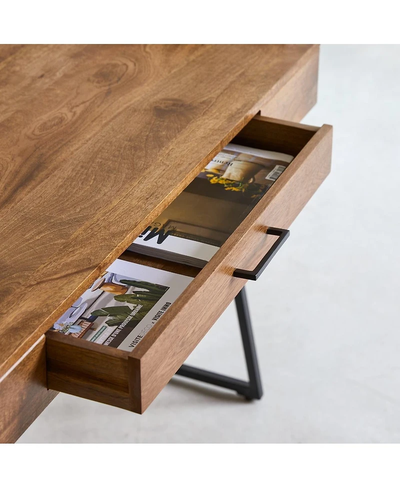 Tikamoon Hedda 114 desk in solid mango wood and metal