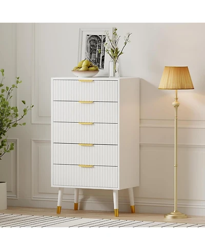 gaomon 5 Drawer Dresser for Bedroom, Modern Closet Dressers Chest of Drawers