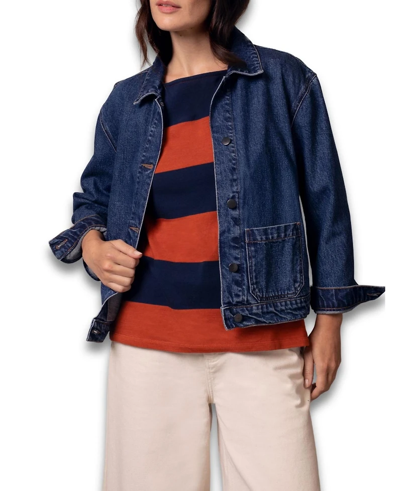 Celtic & Co. Women's Long Sleeve Patch Pocket Denim Jacket