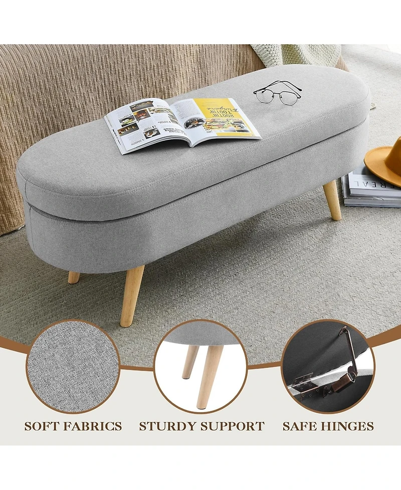 Rainsken Oval Storage Ottoman Bench