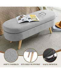 Rainsken Oval Storage Ottoman Bench
