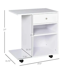 Rainsken Rolling File Cabinet Cart with Wheels, Mobile Printer Stand with Drawer and Adjustable Shelf for Home Office