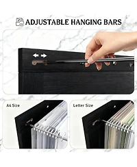 Rainsken 3 Drawer File Cabinet with Silent Slides, Farmhouse Vertical Filing Cabinet for A4/Letter Size, Printer Stand with Storage for Home Office