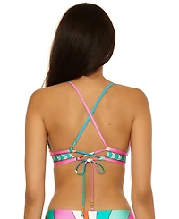 Trina Turk Women's Reversible Banded Cross Back Swim Top