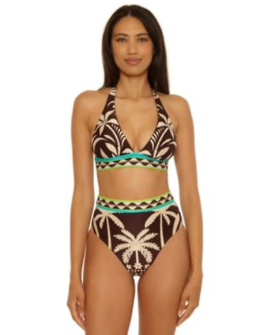 Trina Turk Womens Syros Banded Halter Top High Waist Bottoms