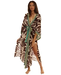 Trina Turk Women's V-Neck Kimono Maxi Duster Cover Up