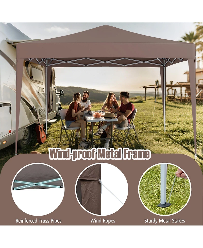 Mecale 10x10 ft Pop-Up Canopy Tent with Mesh Netting, Instant Setup