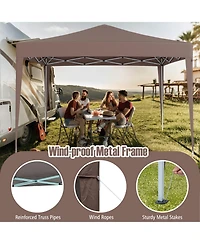 Mecale 10x10 ft Pop-Up Canopy Tent with Mesh Netting, Instant Setup