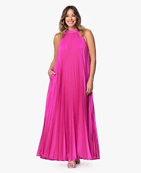 Xscape Plus Hammered Pleated Gown