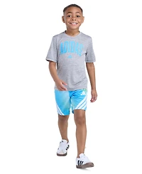 adidas Toddler and Little Boys' 2T-7 Short-Sleeve T-shirt Shorts, 2-piece Set
