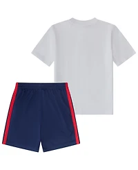 adidas Toddler and Little Boys' 2T-7 Short-Sleeve Graphic T-shirt Shorts 2-Piece Set
