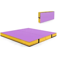4-Foot Bi-Folding Gymnastic Tumbling Mat with Handles and Cover