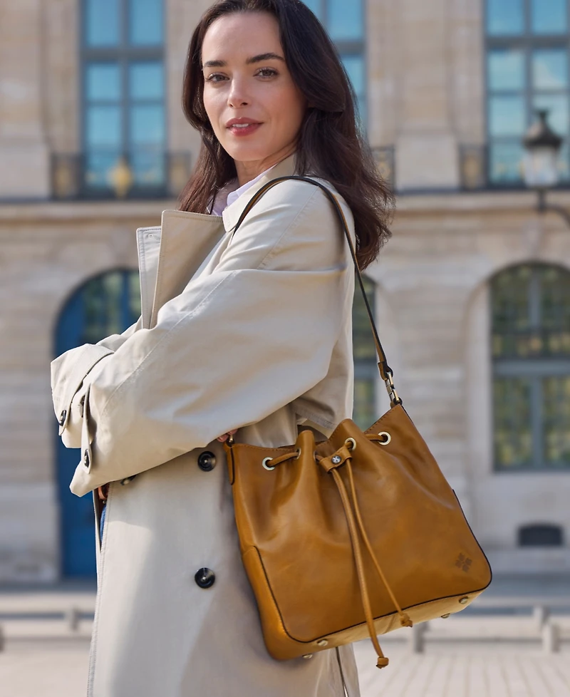 Patricia Nash Belamy Glazed Small Drawstring Bucket Bag