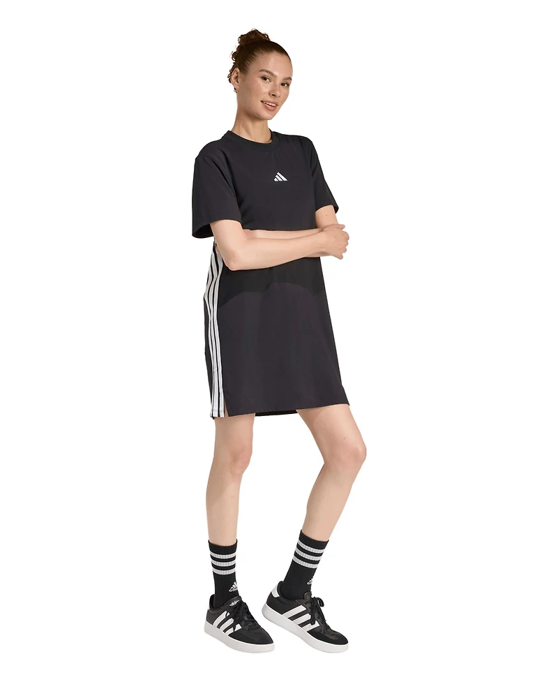 adidas Women's 3-Stripes Crewneck T-Shirt Dress