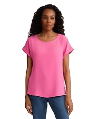 Jones New York Women's Short-Sleeve Button Detail Blouse
