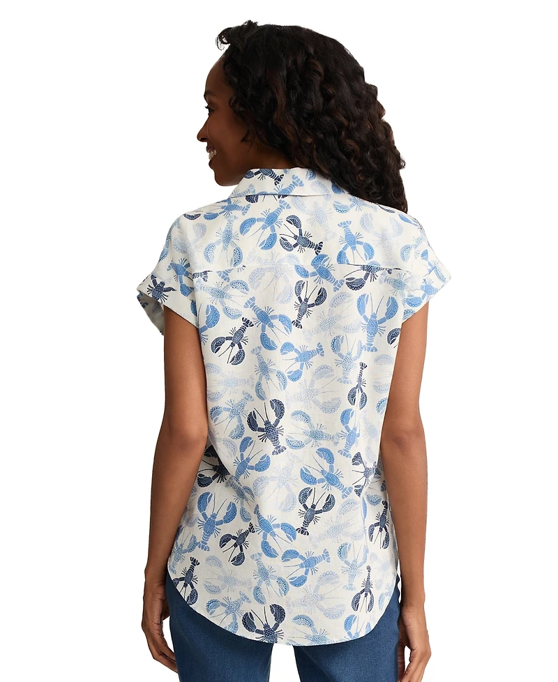 Jones New York Women's Collared Neck Tie-Front Top