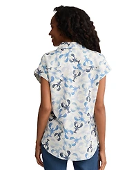 Jones New York Women's Collared Neck Tie-Front Top